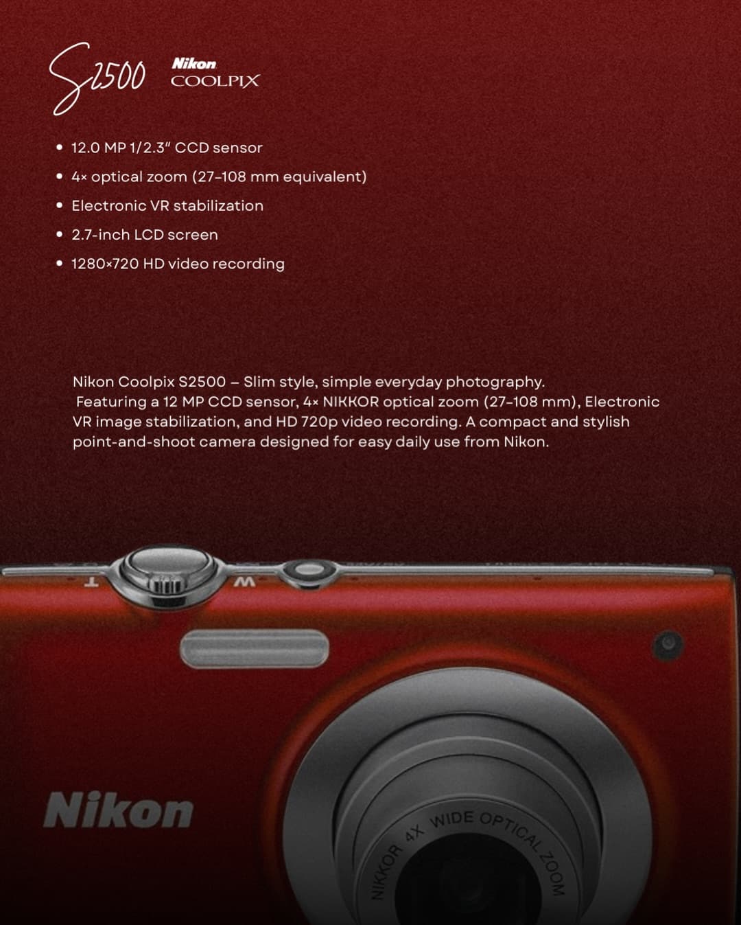 Nikon Coolpix S2500 image 3